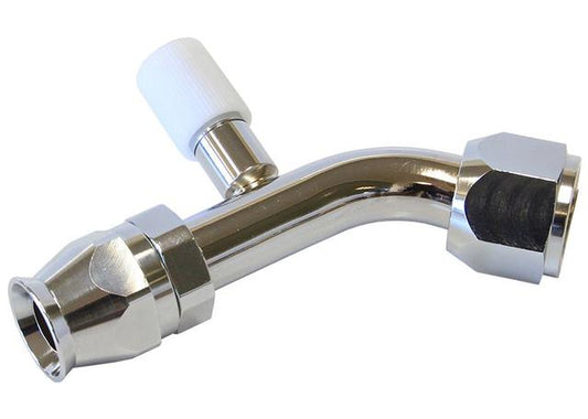 Aeroflow AFFCE-0845B -8 A/C W/Charge Port 45Deg Stainless