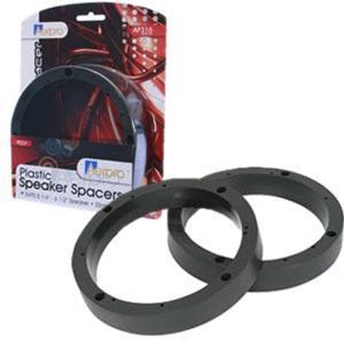 Aerpro Speaker Spacers 5.25"-6.5" Plastic Pair Black Pre-Drilled AP316