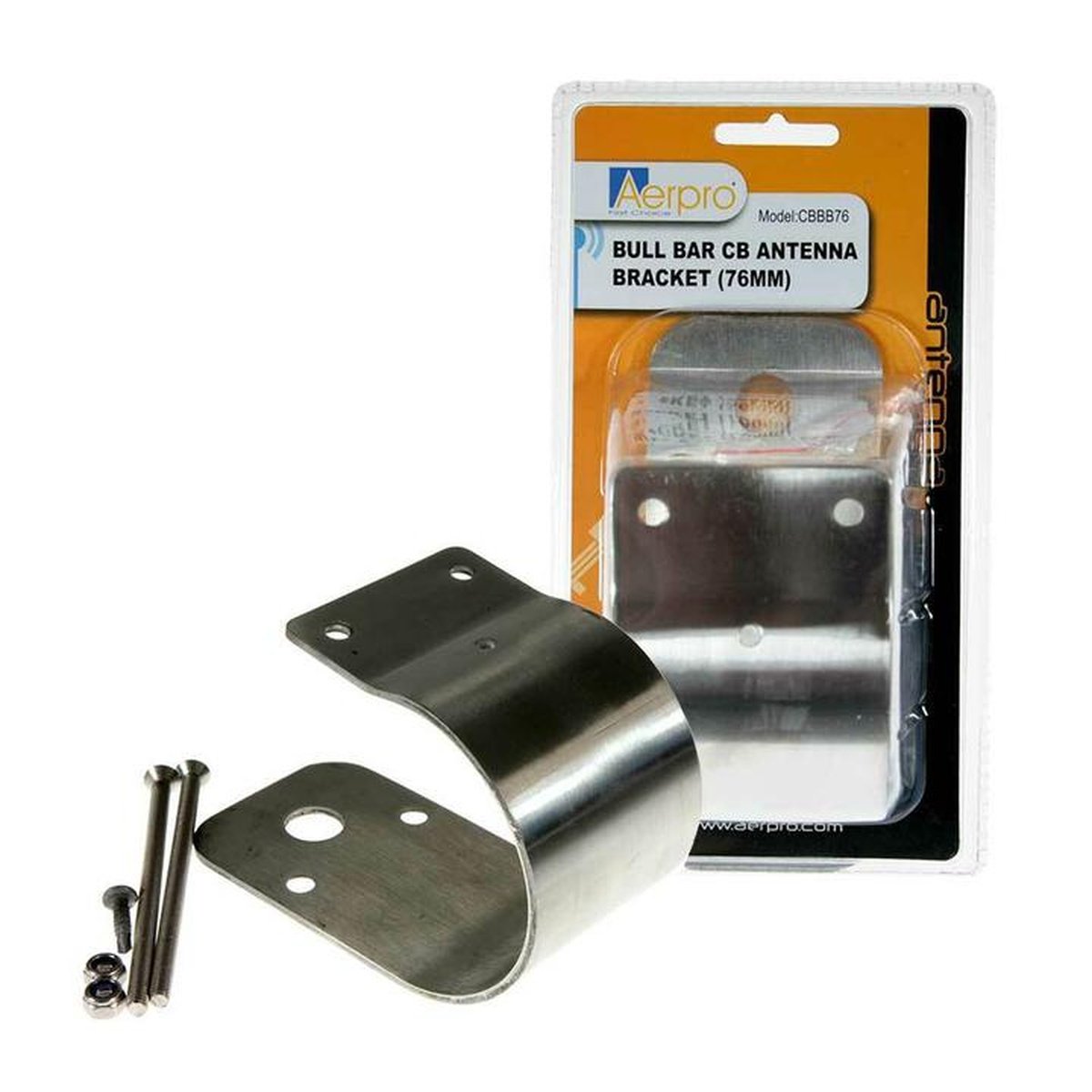 Aerpro Bull Bar CB Antenna Bracket Stainless Steel 76mm CBBB76