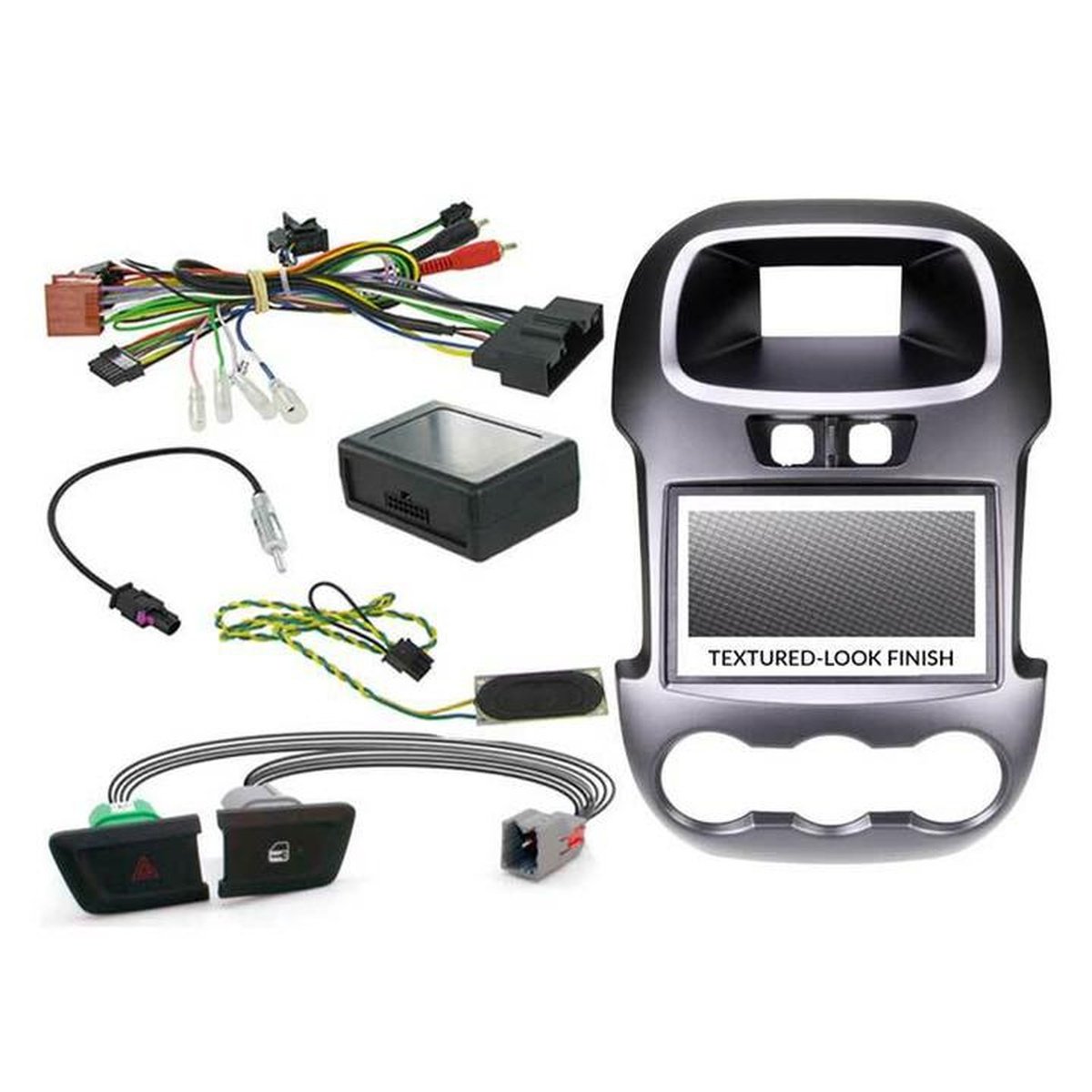 Aerpro Double Din Headunit Installation Kit Textured Metallic Charcoal Suits Ford Ranger PX 4.2" OEM Display FP8083KT