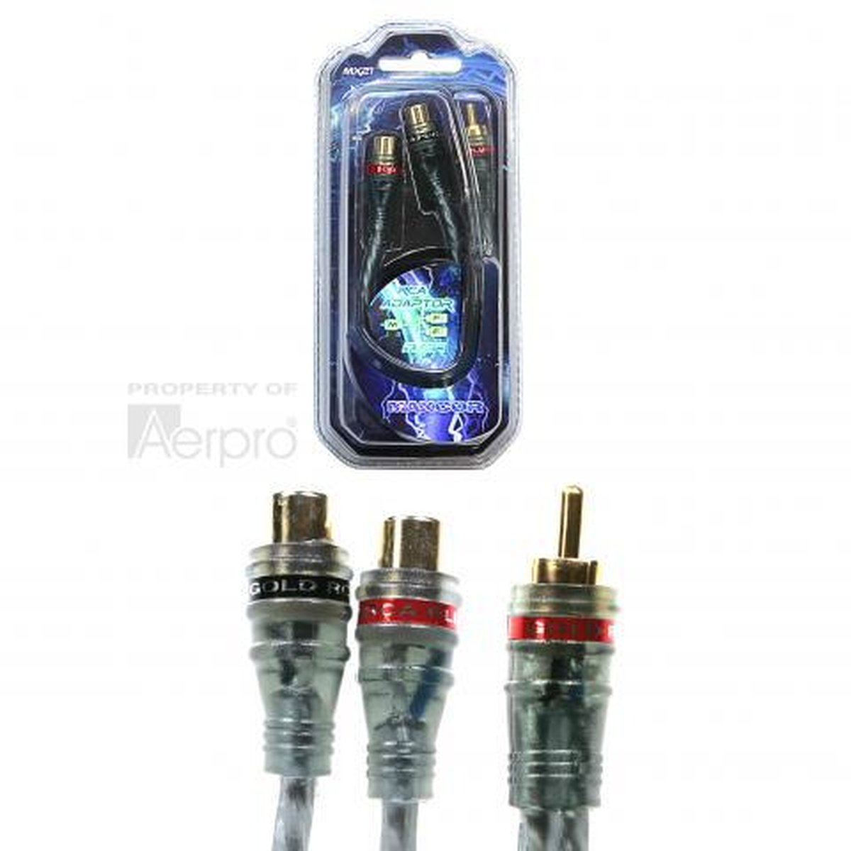 Aerpro Maxcor RCA Adaptor Cable 1M-2F 18cm MX21