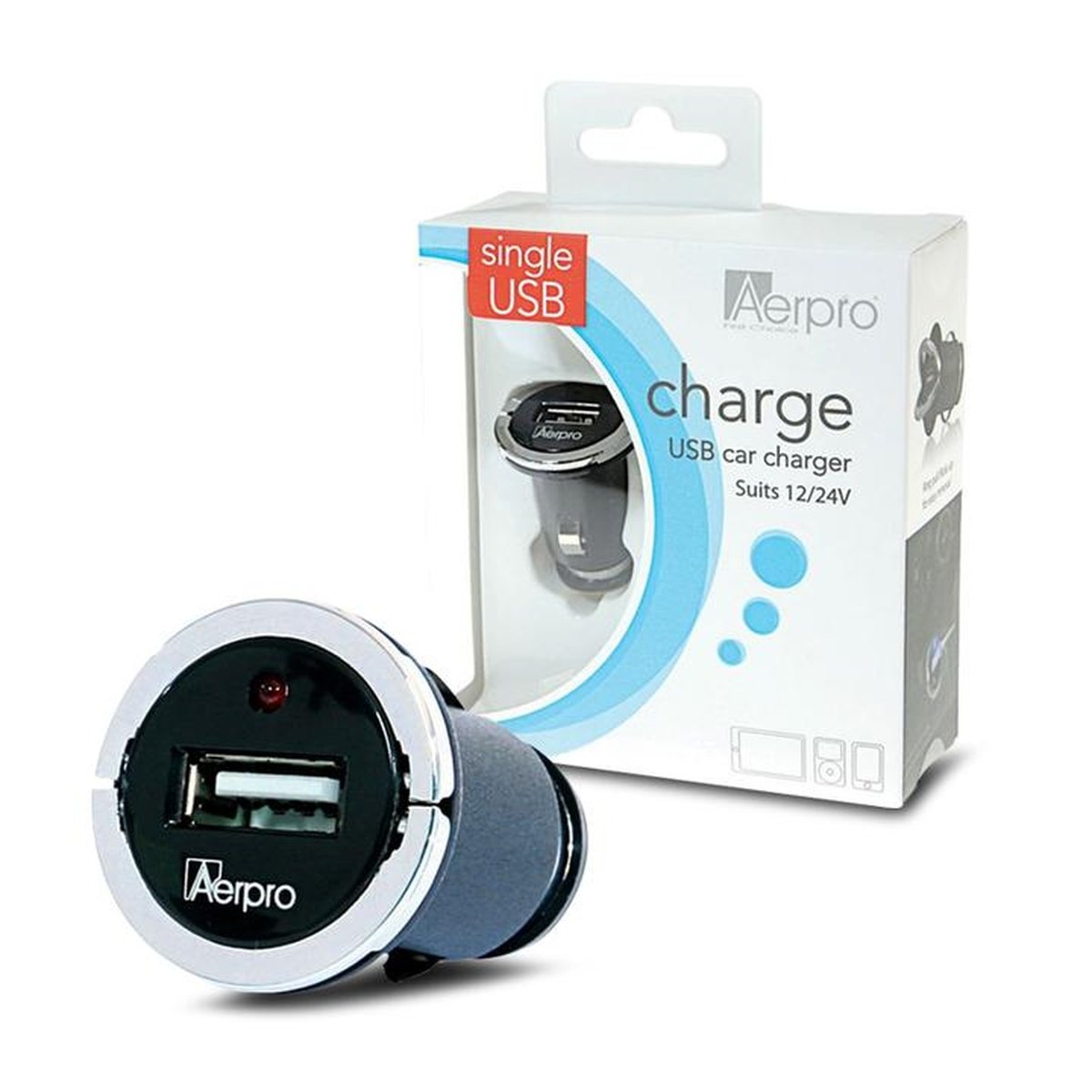Aerpro USB Car Charger 12/24V 2.1A USBM21