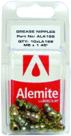 Alemlube 1/8in. BSP 45 Deg Grease Nipples Pack of 10 ALA34