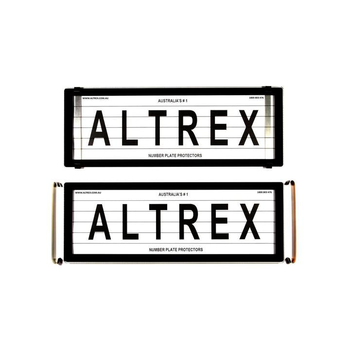 Altrex Number Plate Cover 6 Figure Lines Size Black With Lines Metal Clips