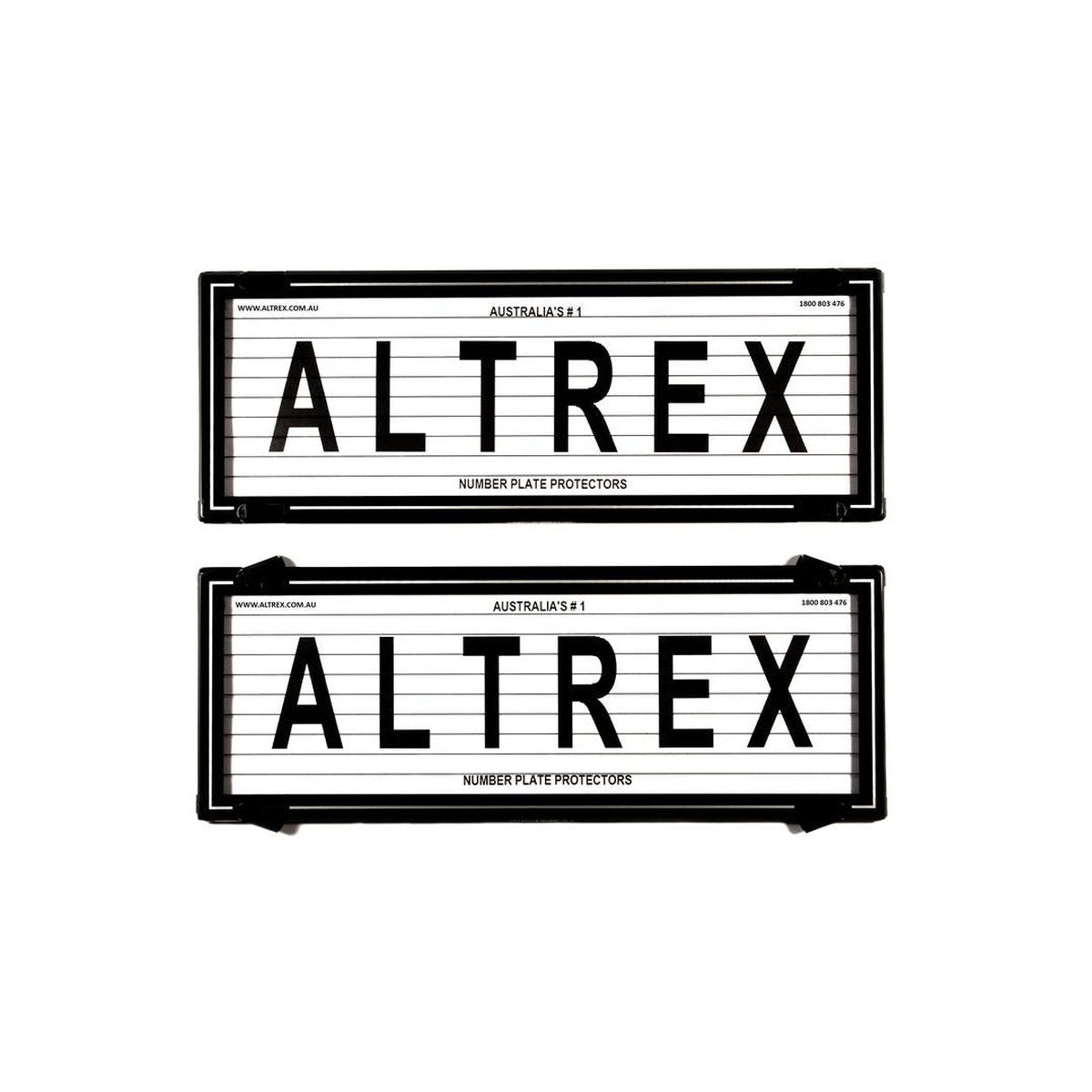 Altrex Number Plate Covers 6 Figure Black with Lines and Silver Border