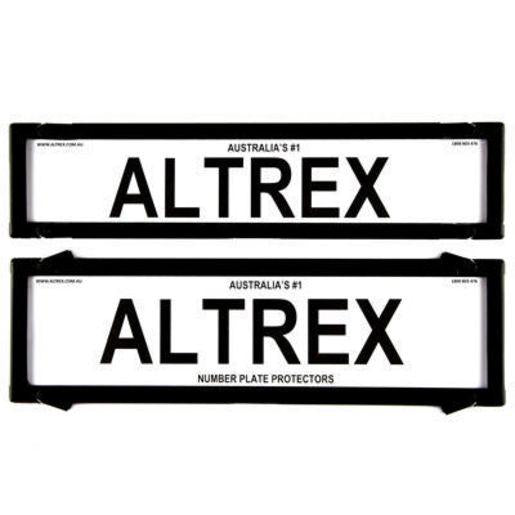 Altrex Number Plate Covers Premium Black Without Lines & Silver Line Borders 6NLPS