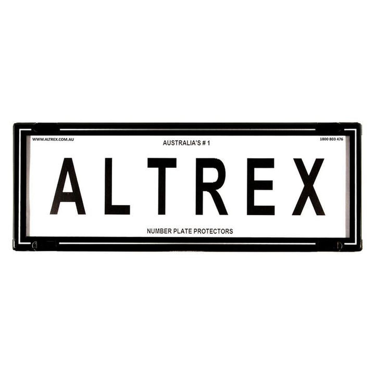 Altrex Number Plate Cover 6 Figure Black Without Lines & Silver Line in Border
