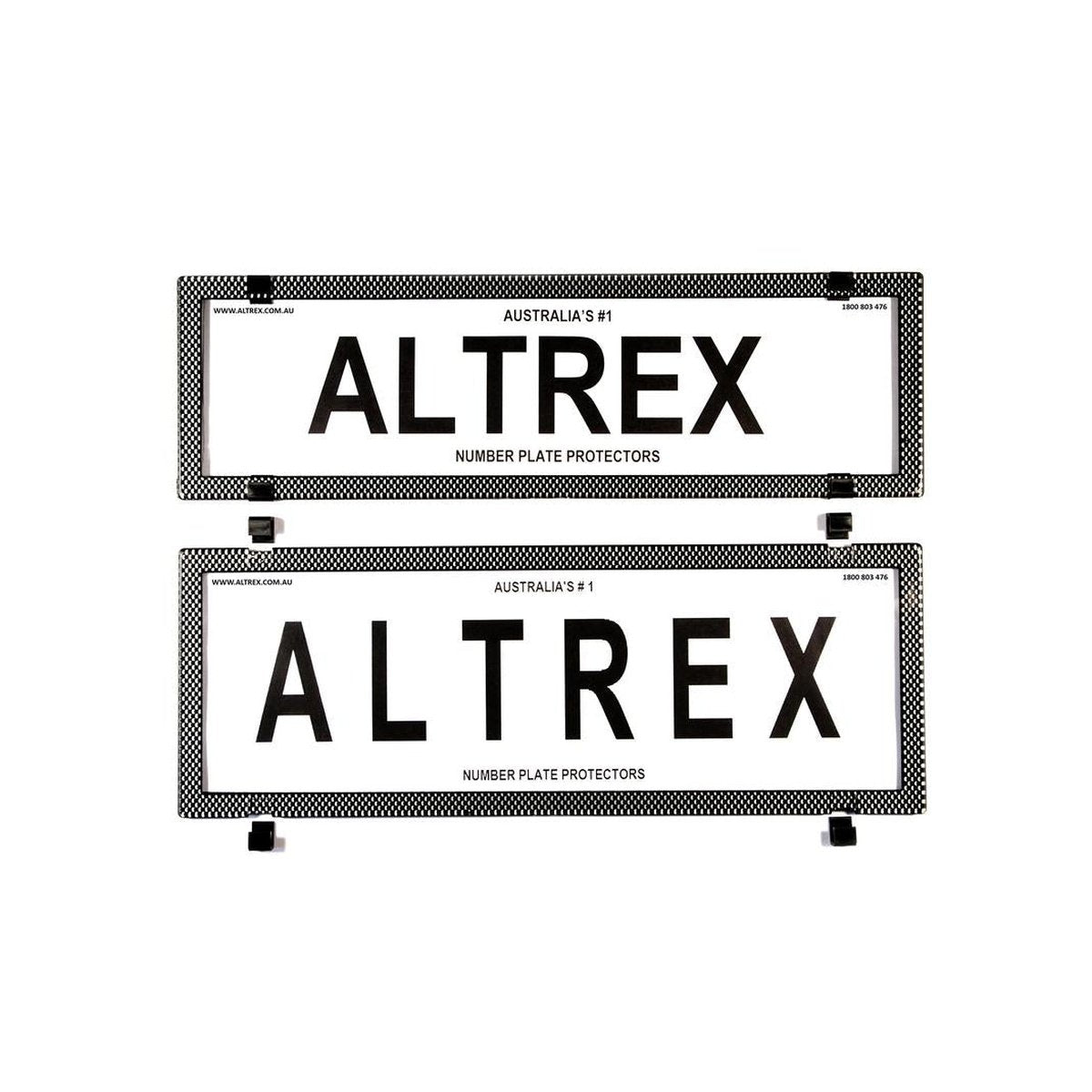 Altrex Number Plate Cover 6 Figure Silver Carbon Fibre Without Lines Slimline Combination