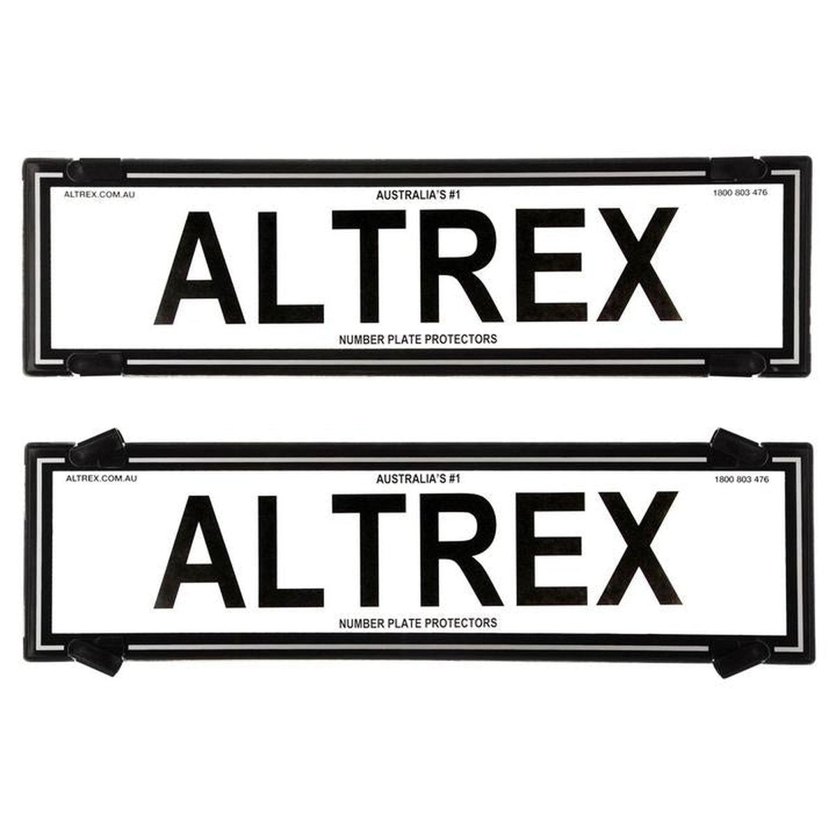 Altrex Number Plate Covers Black Without Lines & Silver Line in Border Slimline