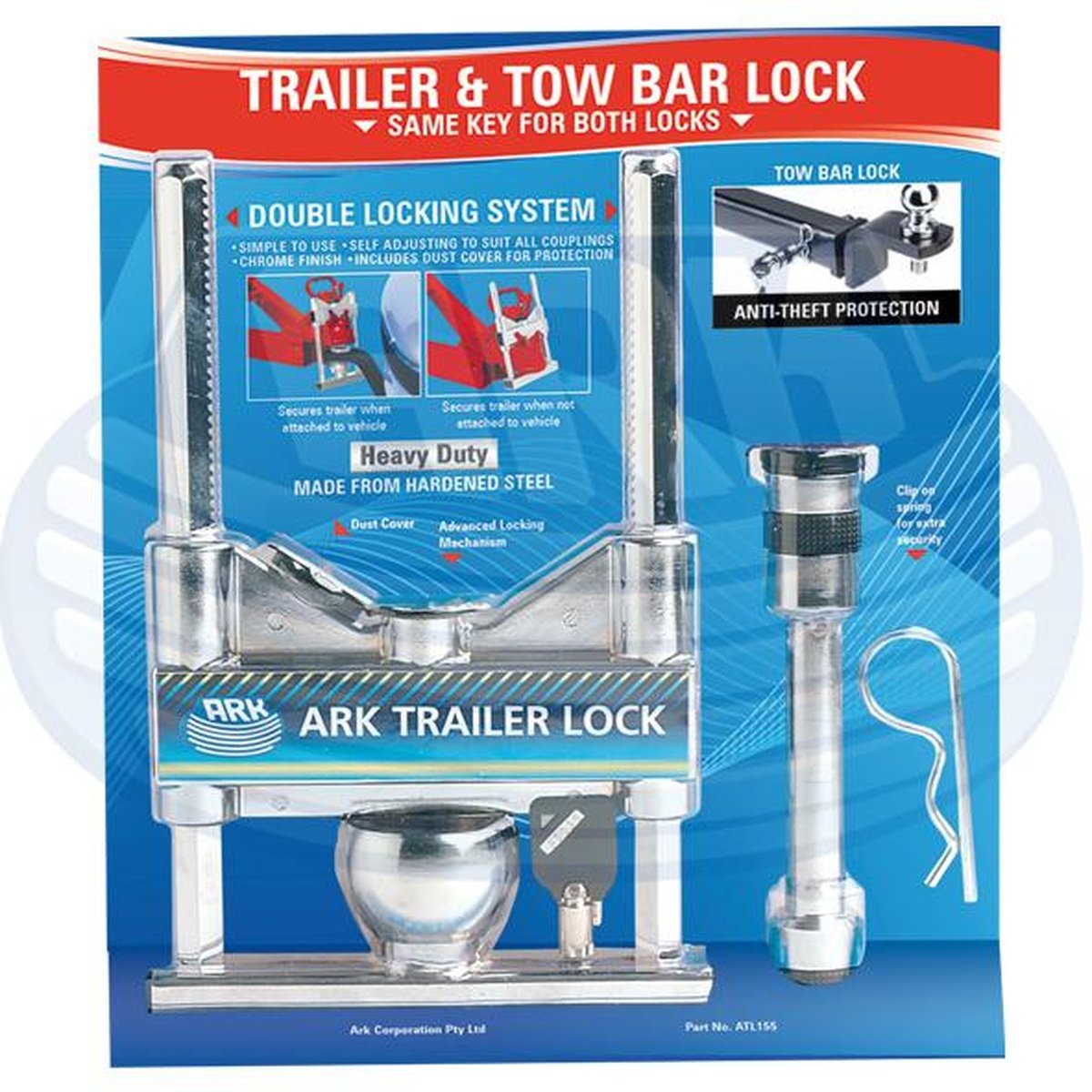 Ark Trailer & Tow Bar Lock Set ATL155