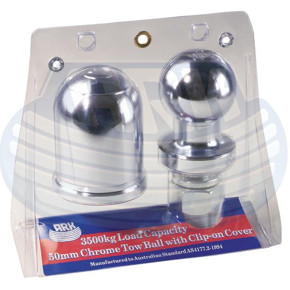 Ark Tow Ball & Cover 50mm 3.5T Chrome CCB50