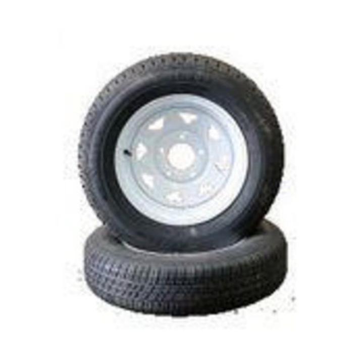 Ark 13in. Multi Stud Wheel & Tyre White Steel SW13HTFW