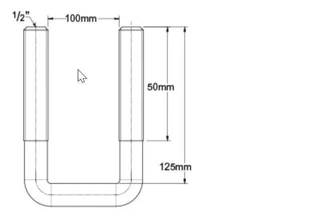 Ark Win Post U-bolt 100mm Galvanised 2 Pack UB44G
