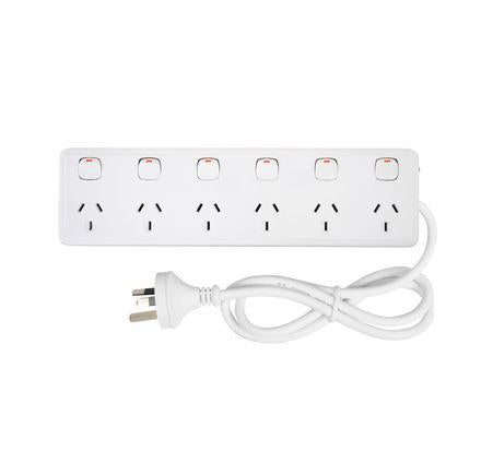 Arlec Power Board 6 Regular Spaced Outlets W/Individual Switch PB66