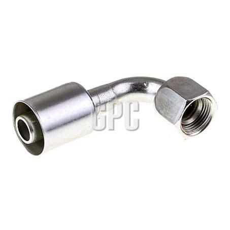 ATCO #10 Female Flare - Beadlock Step Up #12 90 Deg Fitting Steel SBX1127
