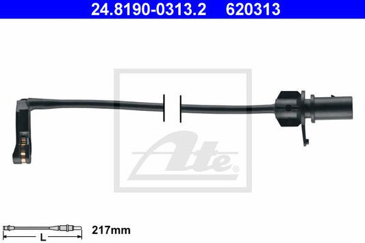 ATE Brake Pad Wear Sensor 217mm Rear 24.8190-0313.2