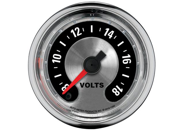 Autometer Muscle 2-1/16in Voltmeter 8-18V Full Sweep Electric AU1282