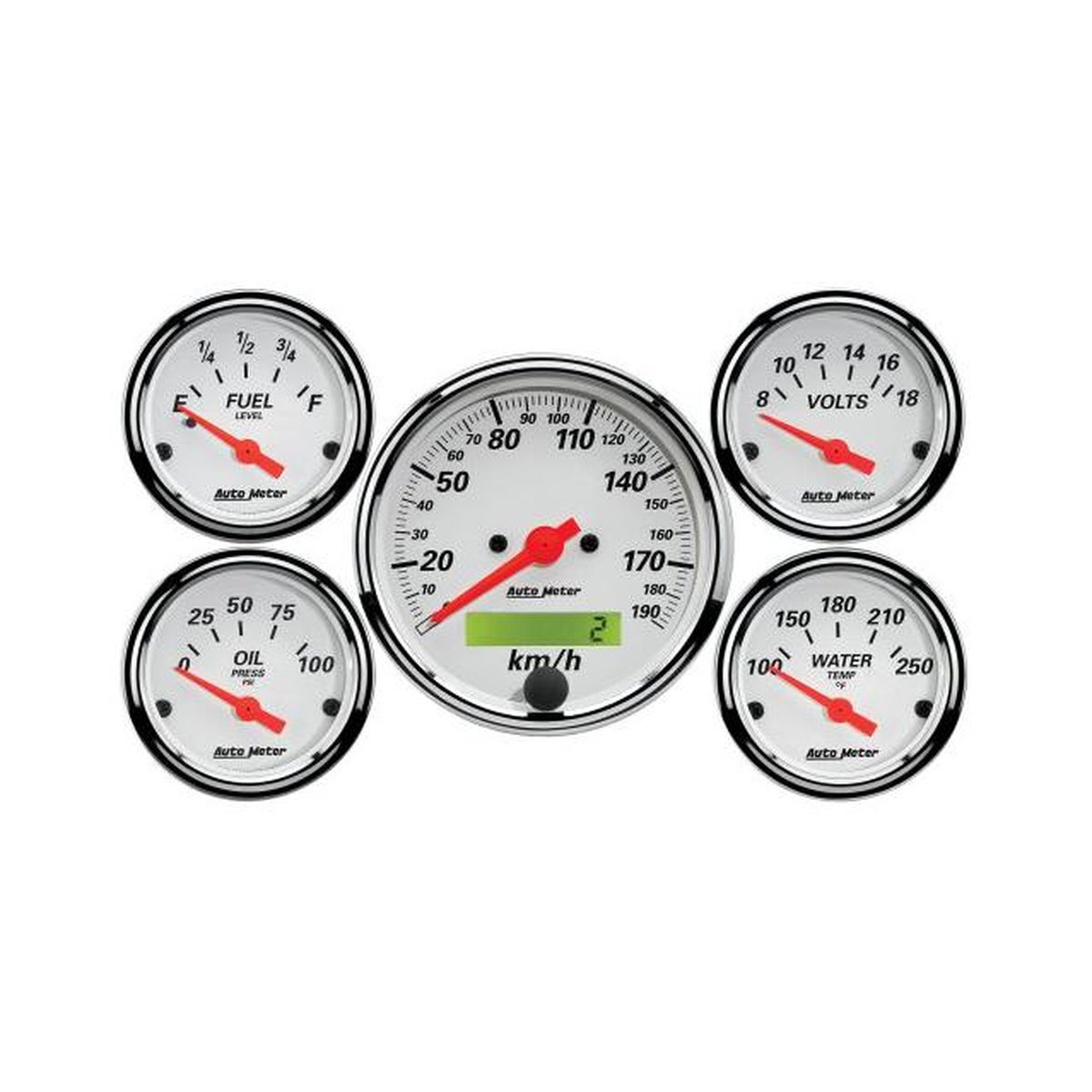 Autometer Arctic White 2-1/16in 5 Piece Gauge Kit AU1302-M