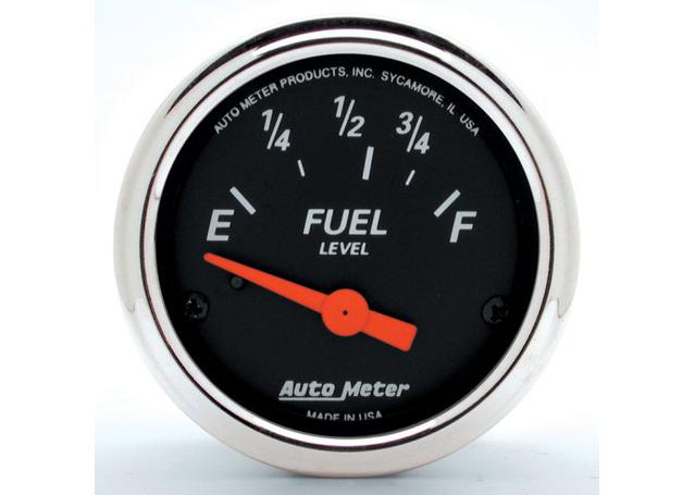 Autometer Designer Black 2-1/16in Fuel Level Gauge Short Sweep Electric AU1423