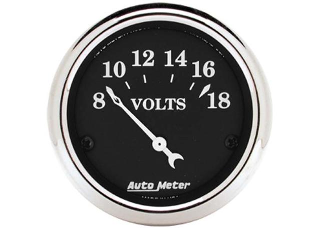 Autometer Old Tyme 2-1/16in Voltmeter 8-18V Short Sweep Electric AU1791
