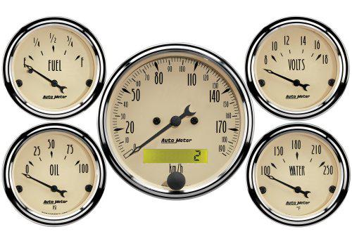 Autometer Antique Beige 5 Piece Gauge Kit AU1809-M