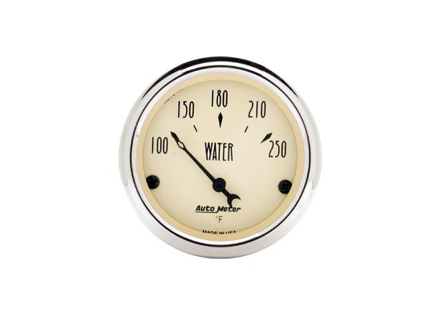 Autometer Antique Beige 2in Water Temp Gauge 100-250F Electric AU1837
