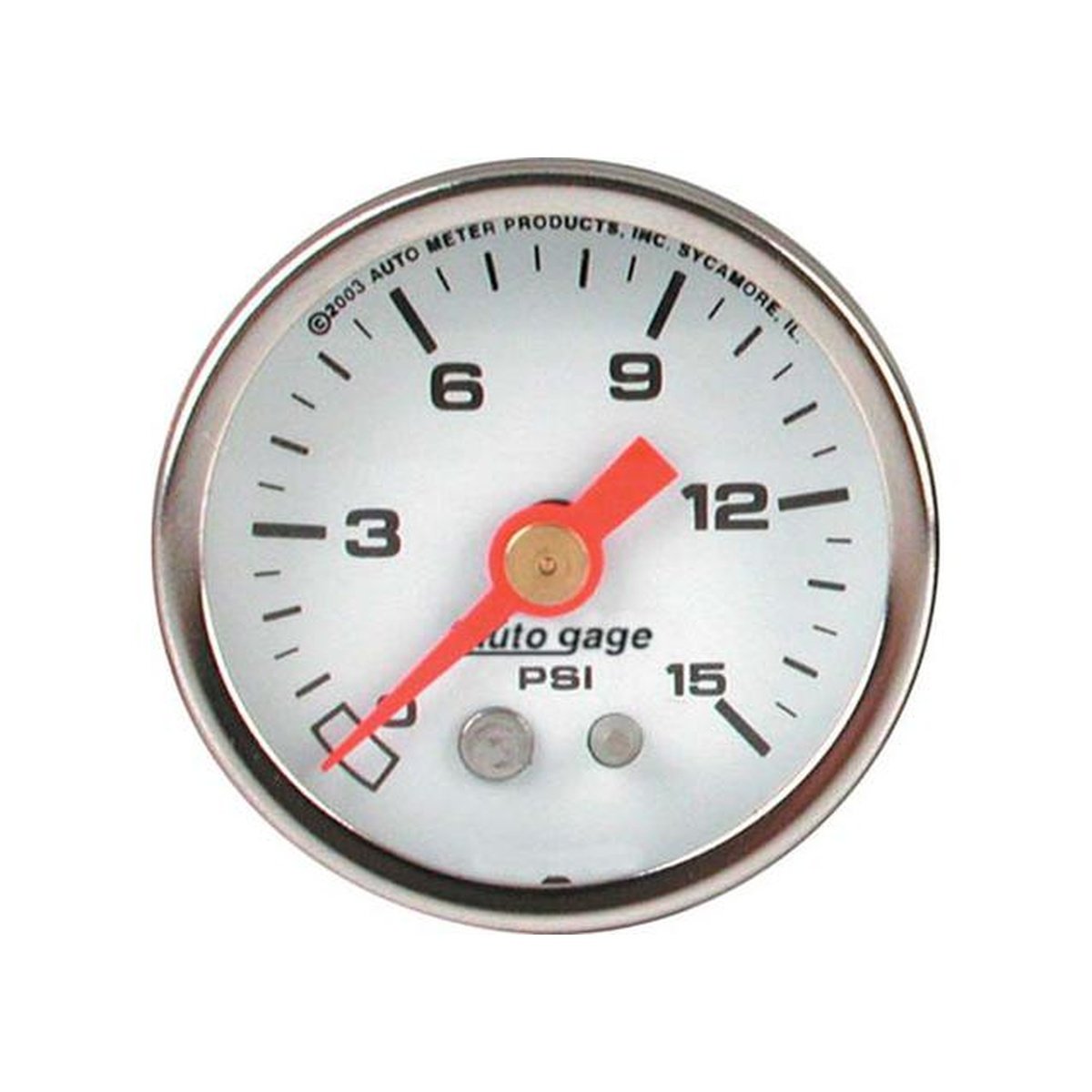 Autometer 1-1/2in Fuel Pressure Gauge Liquid Filled White AU2175