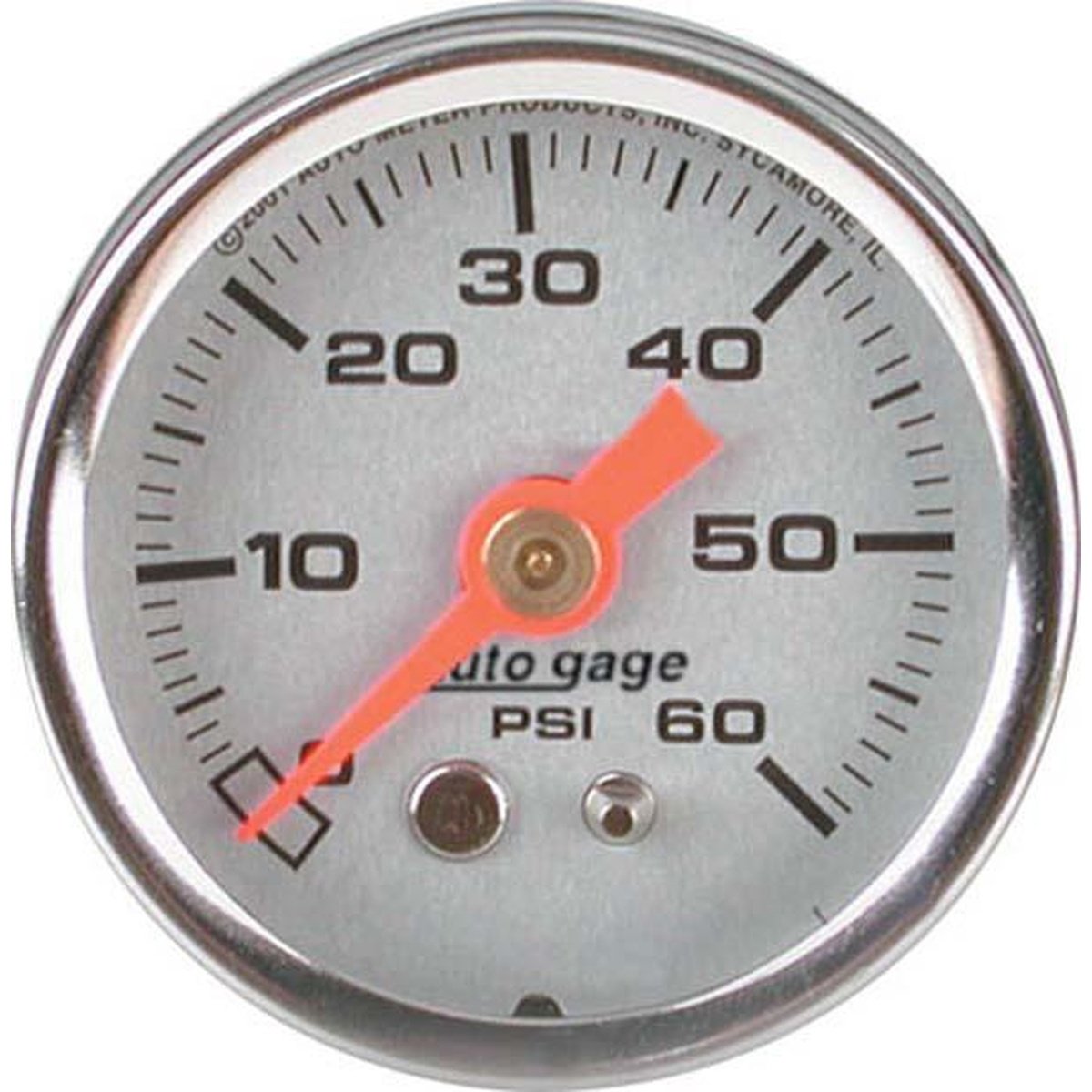 Autometer 1-1/2in Fuel Pressure Gauge Liquid Filled Silver AU2179