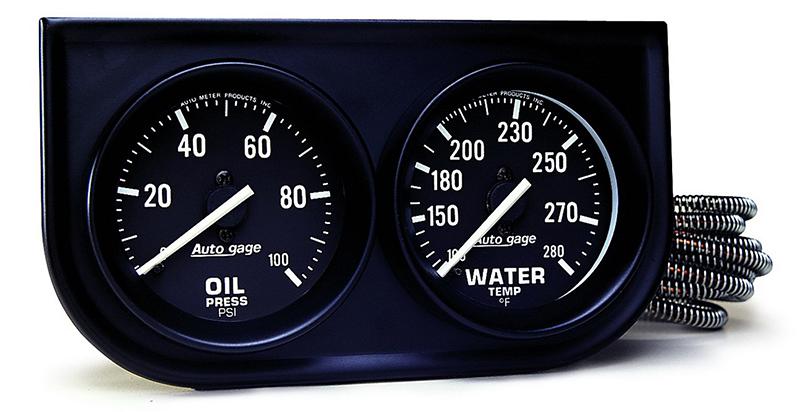 Autometer 2in 2 Gauge Console Oil Water Black AU2392