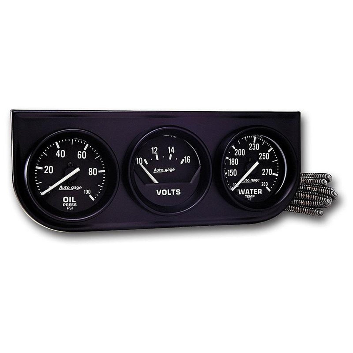 Autometer 2-1/16in 3 Gauge Console Oil Volts Water Black AU2397