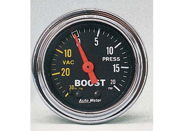 Autometer Trad Chrome 2-1/16in Boost Vacuum Gauge 30in/Hg 20PSI Mechanical AU2401