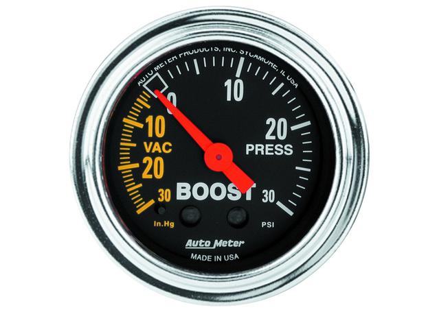 Autometer Trad Chrome 2-1/16in Boost Vacuum Gauge 30in/Hg 30PSI Mechanical AU2403