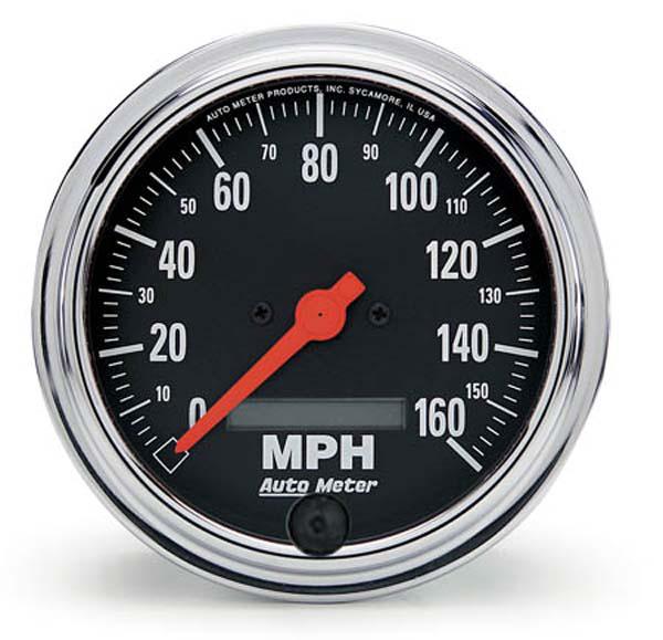 Autometer Trad Chrome 3-3/8in Speedometer 120MPH AU2489