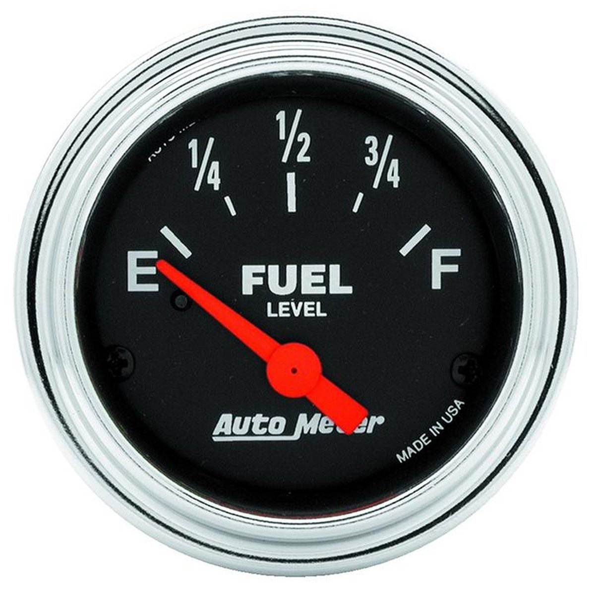 Autometer Trad Chrome 2-1/16in Fuel Level Gauge 240-33 Ohms Short Sweep Electric AU2516