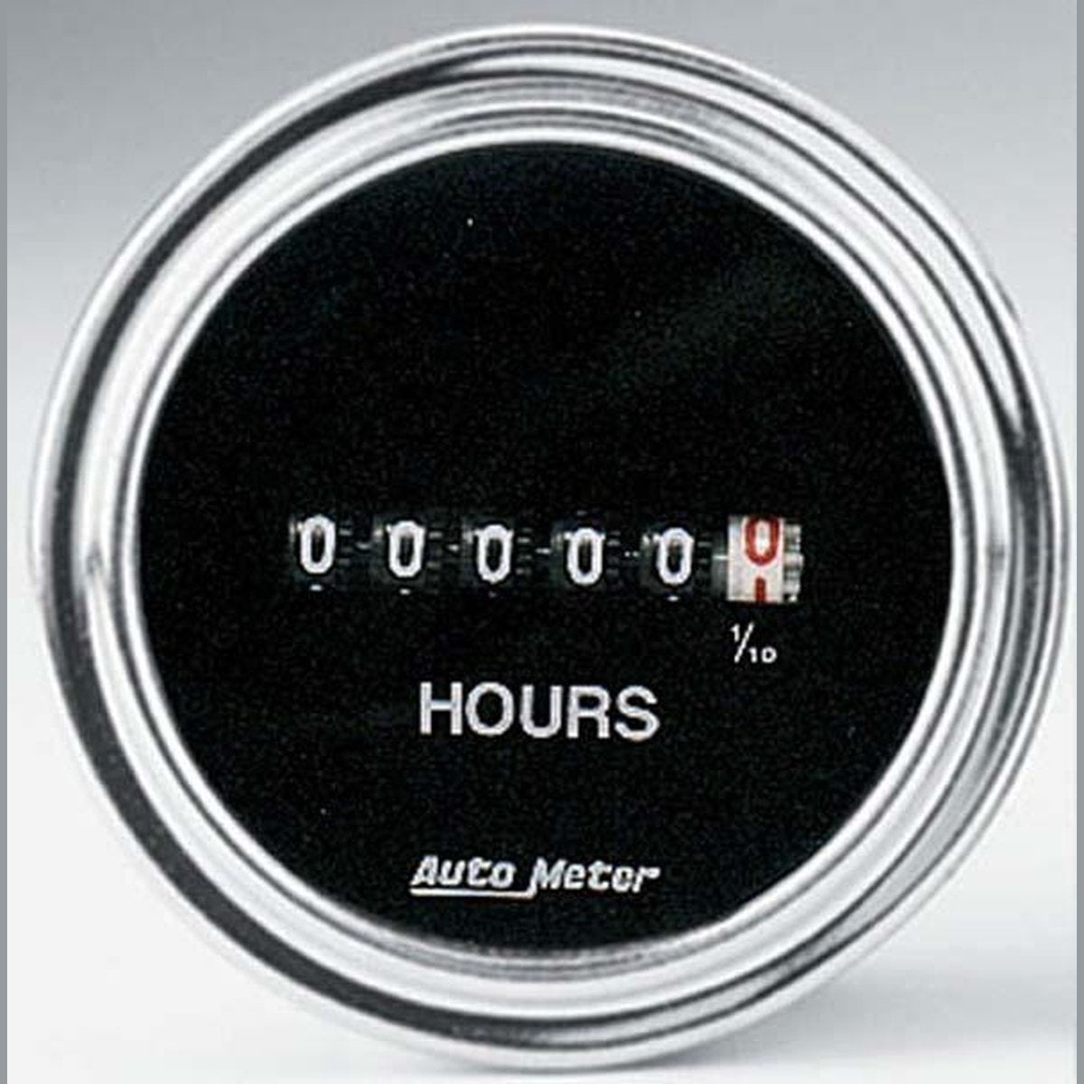 Autometer Trad Chrome 2-1/16in Hour Meter 100000 Hours AU2587