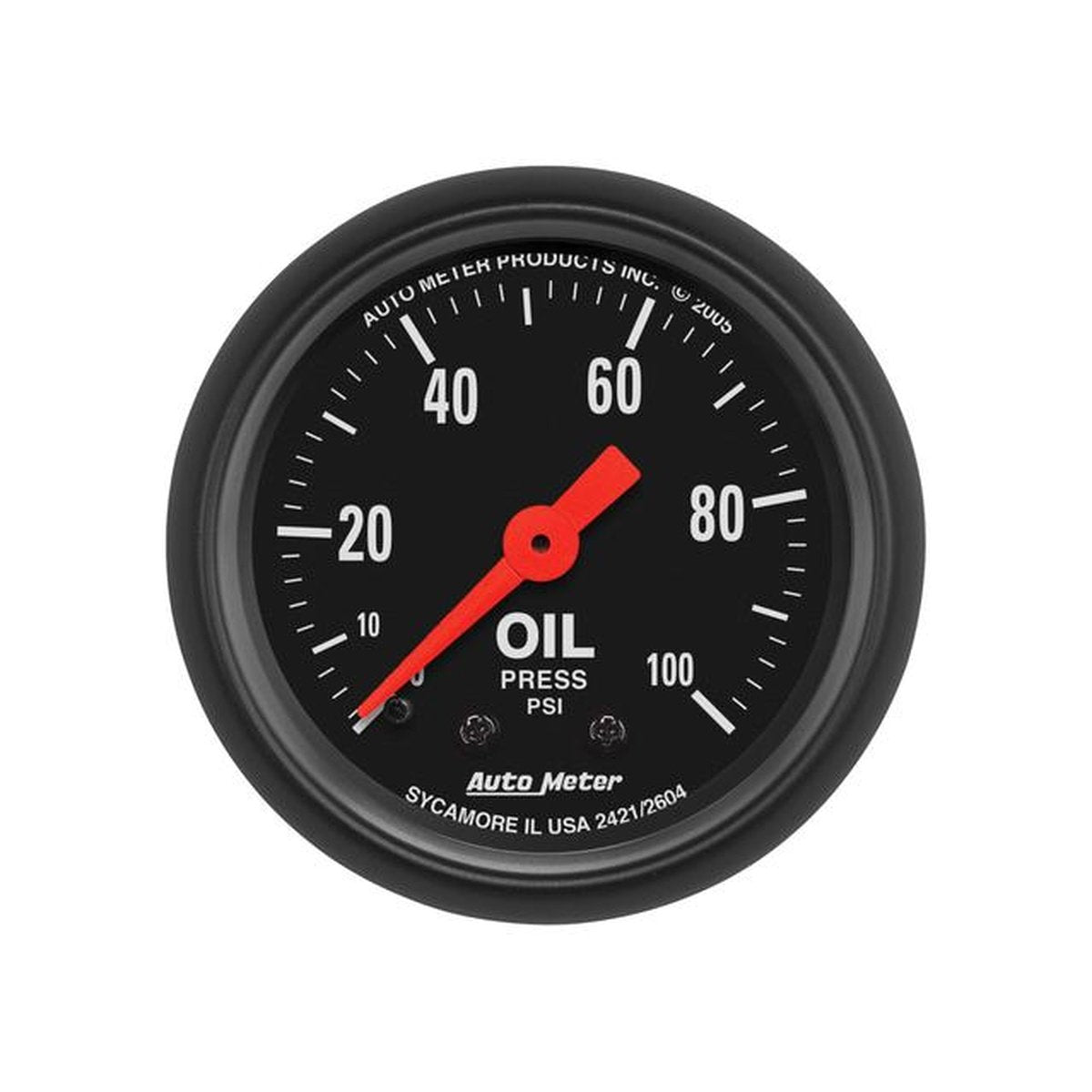 Autometer Z-Series 2-1/16in Oil Pressure Gauge 0-100 PSI Mechanical AU2604