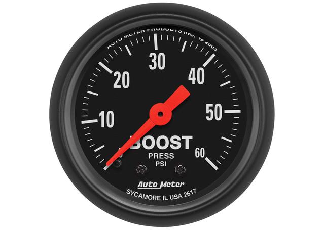 Autometer Z-Series 2-1/16in Boost Gauge 0-60 PSI Mechanical AU2617
