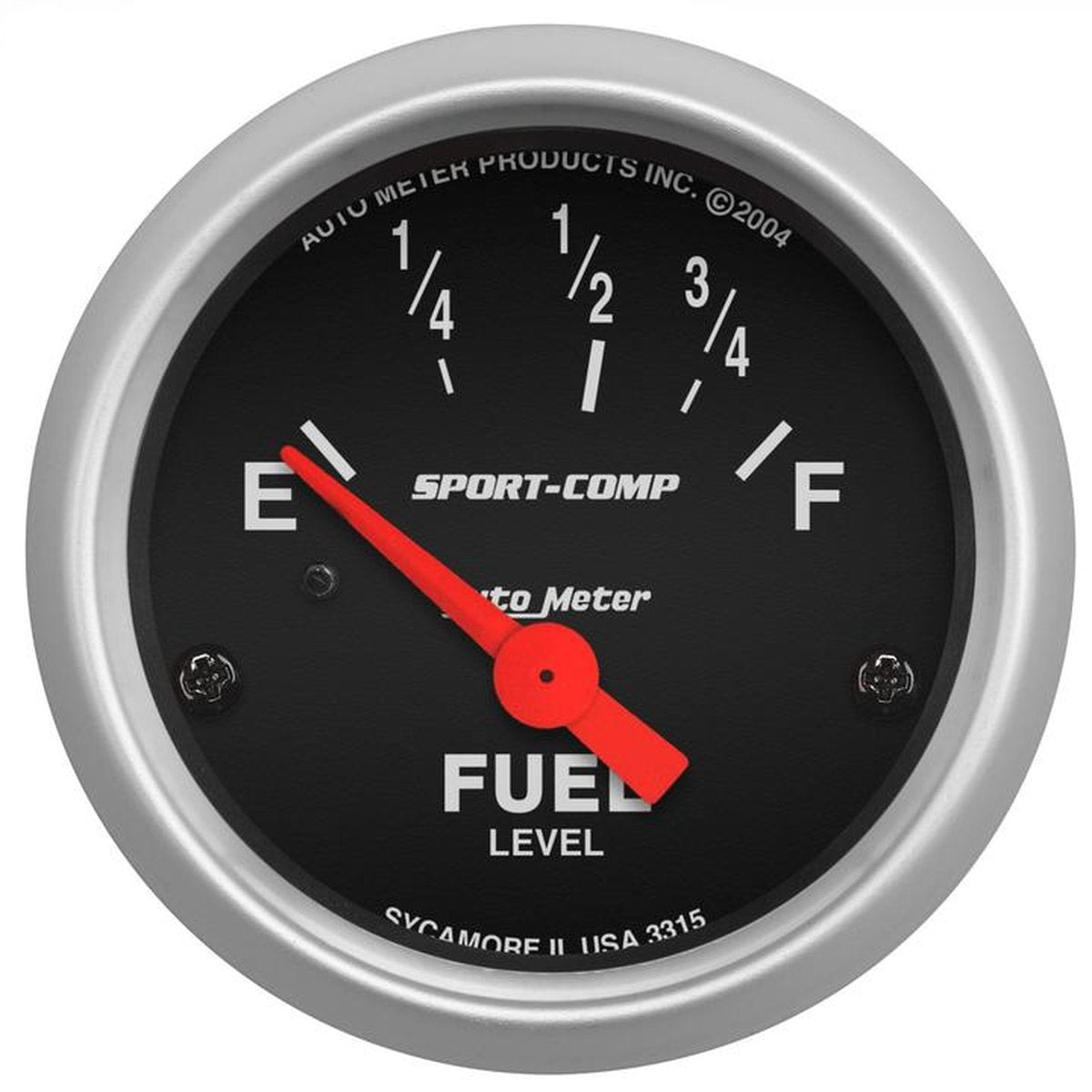Autometer Sport-Comp 2-1/16in Fuel Level Gauge 73-10 Ohm Short Sweep Electric AU3315
