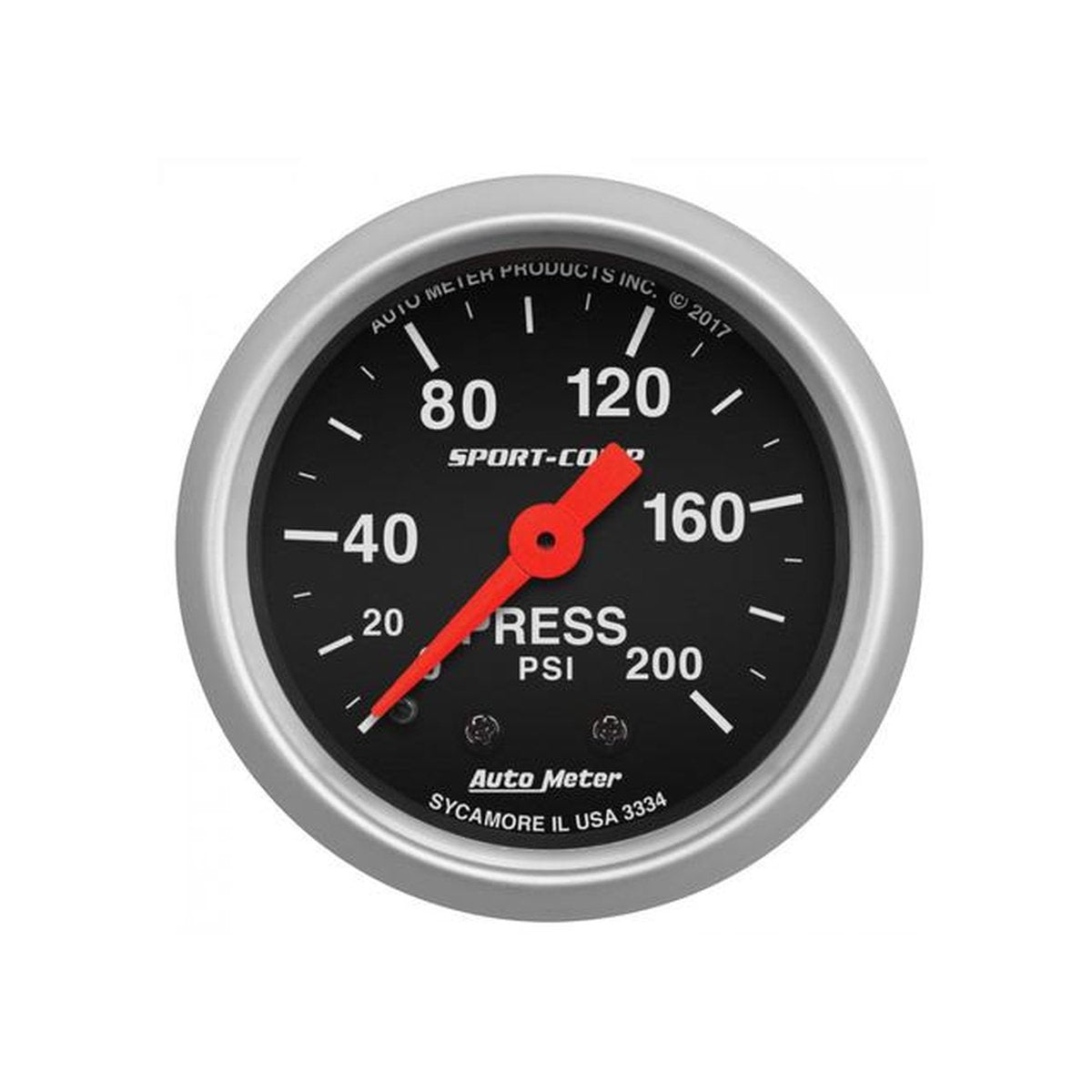 Autometer Sport Comp 2-1/6in Pressure Gauge 200PSI Mechanical AU3334