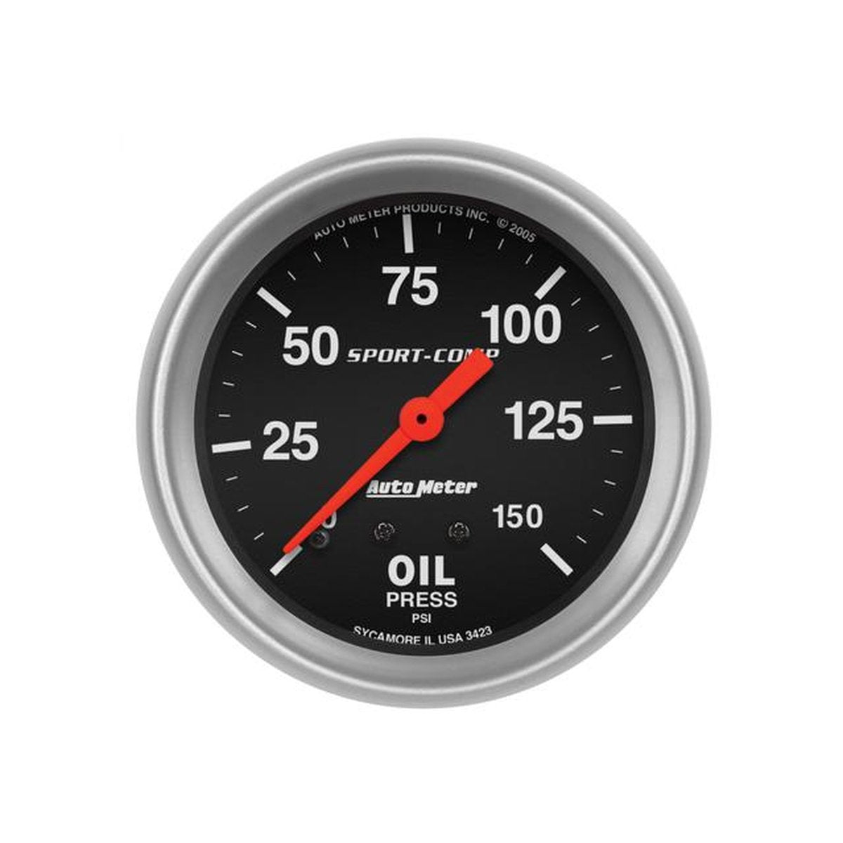Autometer Sport-Comp 2-5/8in Oil Pressure Gauge 0-150 PSI Mechanical AU3423