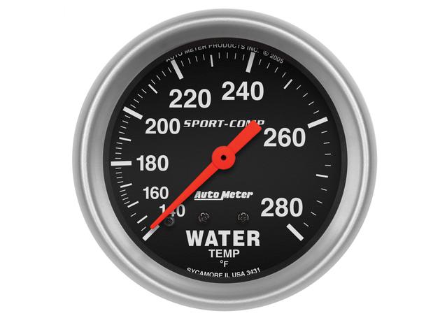 Autometer Sport-Comp 2-5/8in Water Temp Gauge 140-280F Mechanical AU3431