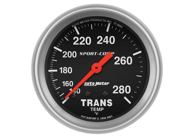 Autometer Sport-Comp 2-5/8in Trans Temp Gauge 140-280F Mechanical AU3451