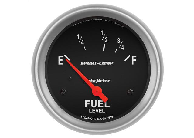 Autometer Sport-Comp 2-5/8in Fuel Level Gauge 73-10 Ohm Short Sweep Electric AU3515