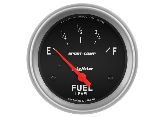 Autometer Sport-Comp 2-5/8in Fuel Level Gauge 0-30 Ohm Short Sweep Electric AU3517
