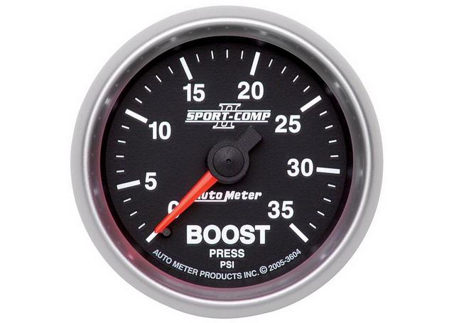 Autometer Sport-Comp II 2-1/16in Boost Gauge 0-35 PSI Mechanical AU3604