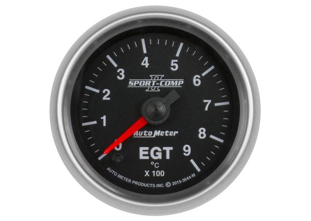 Autometer Sport-Comp II 2-1/16in Pyrometer Gauge 0-900C Full Sweep Electric AU3644-M