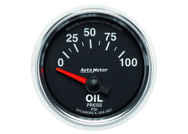 Autometer GS 2-1/16in Oil Pressure Gauge 0-100PSI Short Sweep Electric AU3827