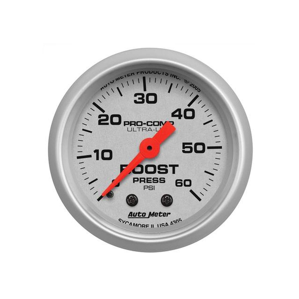 Autometer Ultra-Lite 2-1/16in Boost Gauge 0-60 PSI Mechanical AU4305