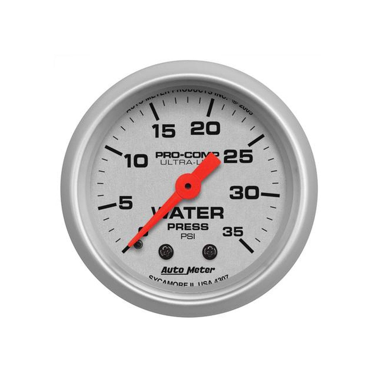 Autometer Ultra-Lite 2-1/16in Water Pressure Gauge 0-35 PSI Mechanical AU4307