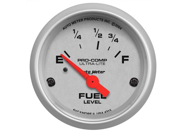 Autometer Ultra-Lite 2-1/16in Fuel Level Gauge 73-10 Ohm Short Sweep Electric AU4315